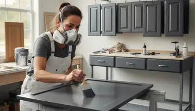 Cabinet painting in Warwick, RI for a fresh kitchen update by Warwick Paint Pros