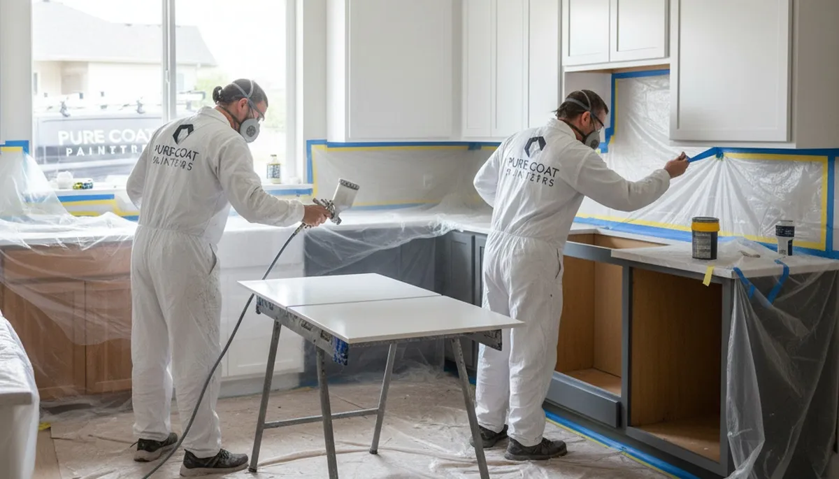 Cabinet painting service in Warwick, RI for a fresh kitchen update by Warwick Paint Pros