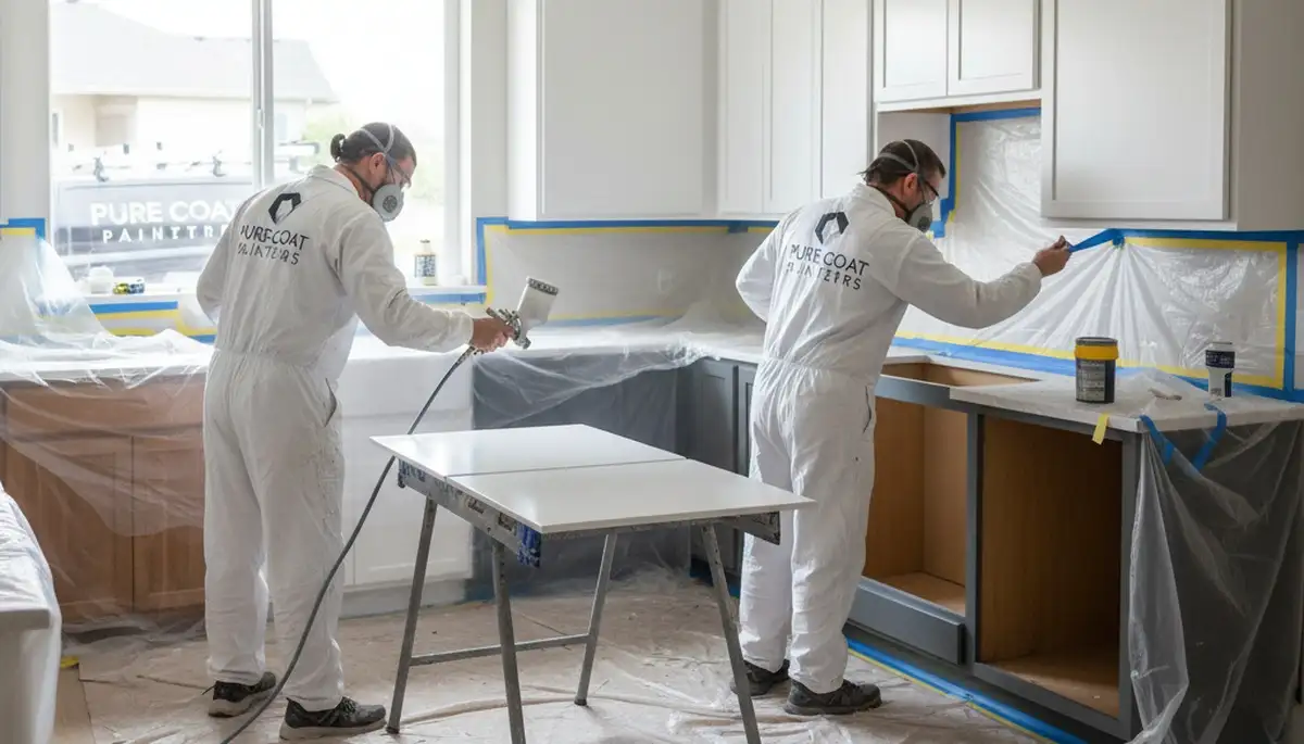 Cabinet painting service in Warwick, RI for a fresh kitchen update by Warwick Paint Pros