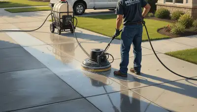 Concrete pressure cleaning in Warwick, RI for driveways, patios, and walkways by Warwick Paint Pros