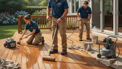 Professional deck sealing in Warwick, RI to protect wood from coastal moisture and weather