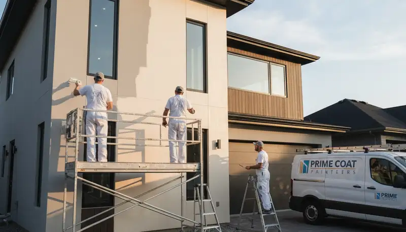 Warwick, RI house painters painting a home exterior for lasting coastal weather protection