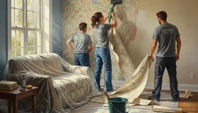 Wallpaper removal services in Warwick, RI for smooth wall prep by Warwick Paint Pros
